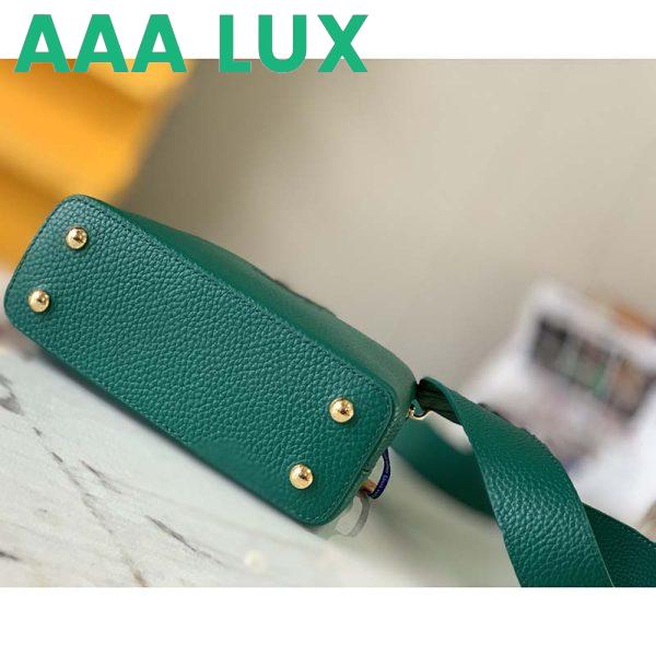 Replica Louis Vuitton LV Women Capucines Mini Handbag Emeraude Green Taurillon Leather Python Skin 7