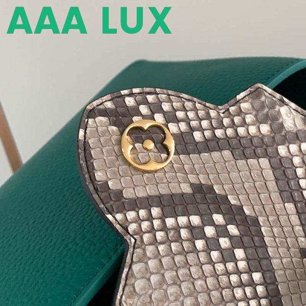 Replica Louis Vuitton LV Women Capucines Mini Handbag Emeraude Green Taurillon Leather Python Skin 11