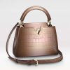 Replica Louis Vuitton LV Women Capucines Mini Handbag Galet Gray Taurillon Python Leather 13
