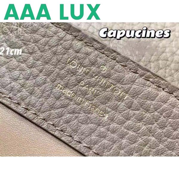 Replica Louis Vuitton LV Women Capucines Mini Handbag Galet Gray Taurillon Python Leather 11