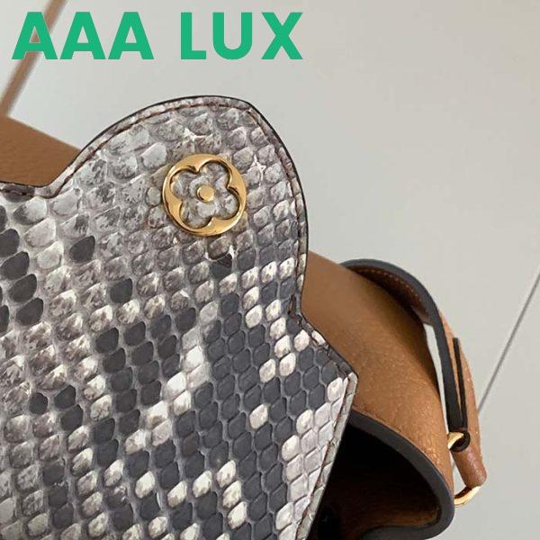 Replica Louis Vuitton LV Women Capucines Mini Handbag Golden Yellow Taurillon Leather Python Skin 11