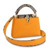 Replica Louis Vuitton LV Women Capucines Mini Handbag Golden Yellow Taurillon Leather Python Skin 17