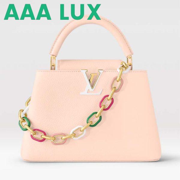 Replica Louis Vuitton LV Women Capucines BB Handbag Jasmine Pink Taurillon Leather
