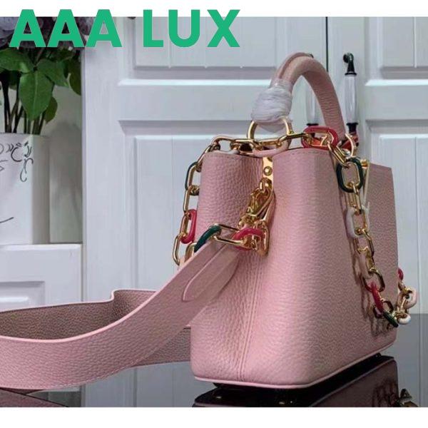 Replica Louis Vuitton LV Women Capucines BB Handbag Jasmine Pink Taurillon Leather 5