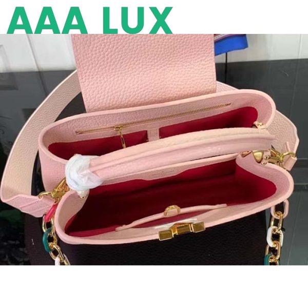 Replica Louis Vuitton LV Women Capucines BB Handbag Jasmine Pink Taurillon Leather 6