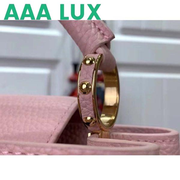Replica Louis Vuitton LV Women Capucines BB Handbag Jasmine Pink Taurillon Leather 10