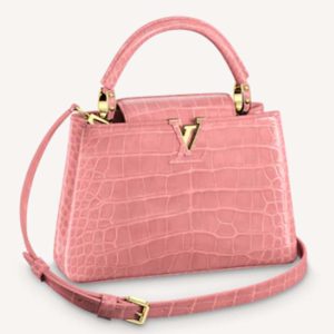 Replica Louis Vuitton LV Women Capucines BB Handbag Pink Crocodilian Leather 2
