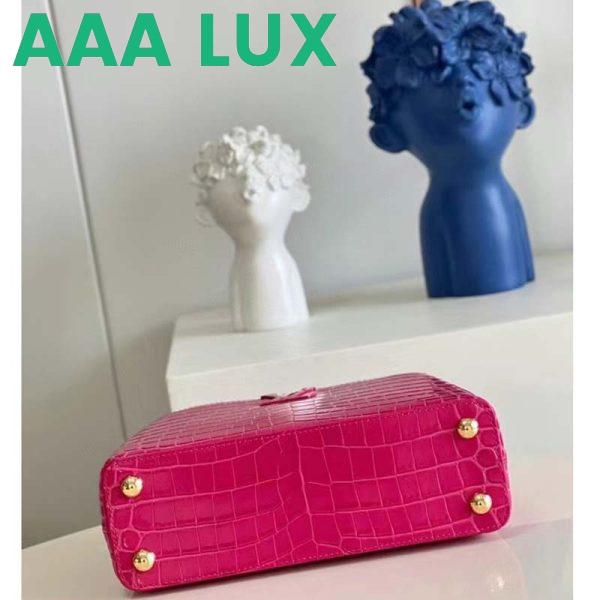 Replica Louis Vuitton LV Women Capucines BB Handbag Pink Crocodilian Leather 6