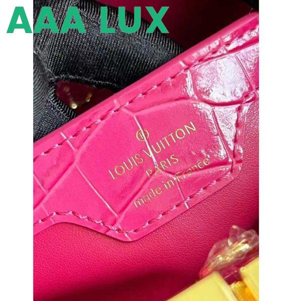 Replica Louis Vuitton LV Women Capucines BB Handbag Pink Crocodilian Leather 11