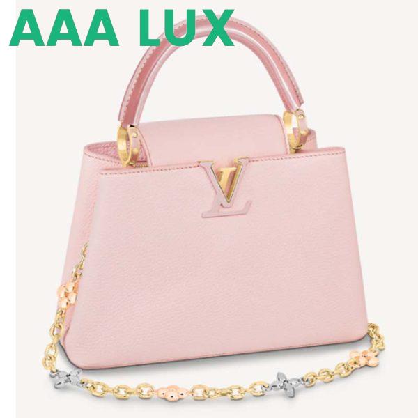 Replica Louis Vuitton LV Women Capucines BB Handbag Rose Jasmin Taurillon Leather