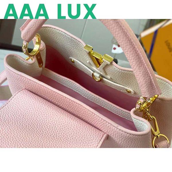 Replica Louis Vuitton LV Women Capucines BB Handbag Rose Jasmin Taurillon Leather 7