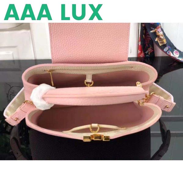 Replica Louis Vuitton LV Women Capucines BB Handbag Rose Jasmin Taurillon Leather 8