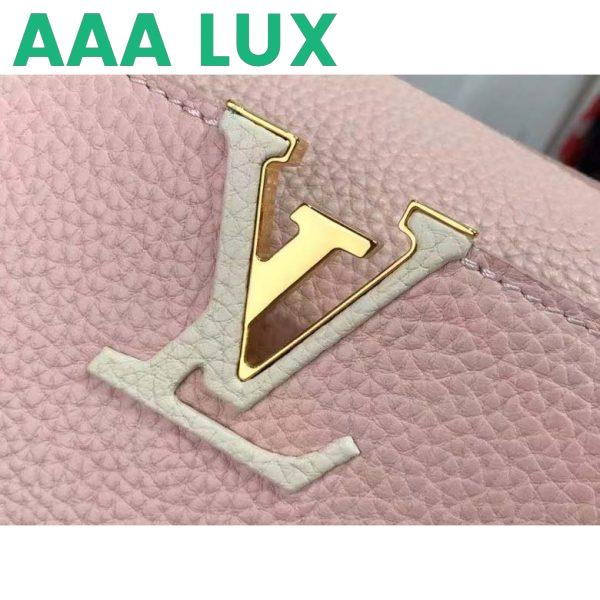 Replica Louis Vuitton LV Women Capucines BB Handbag Rose Jasmin Taurillon Leather 9