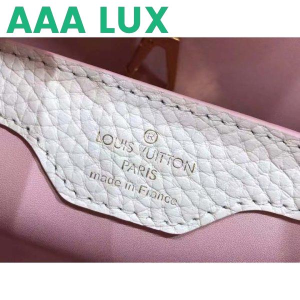 Replica Louis Vuitton LV Women Capucines BB Handbag Rose Jasmin Taurillon Leather 11