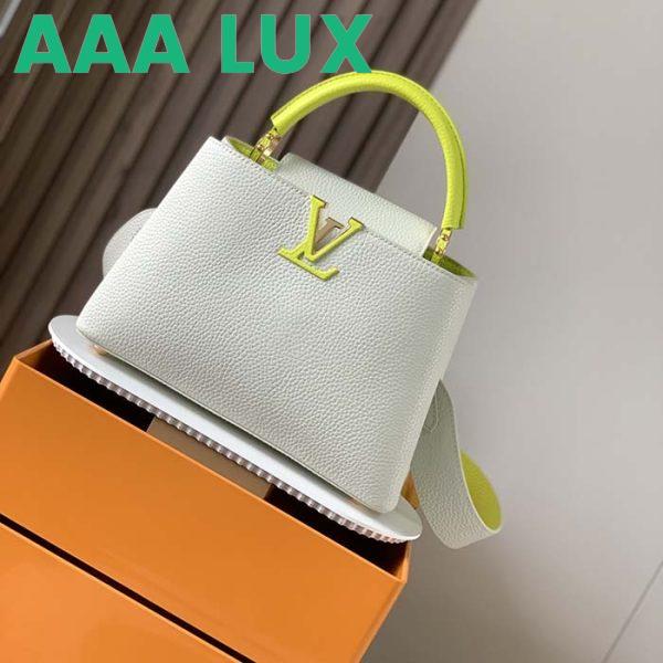 Replica Louis Vuitton LV Women Capucines BB Handbag Snow White Cedrat Santorin Taurillon Leather 4