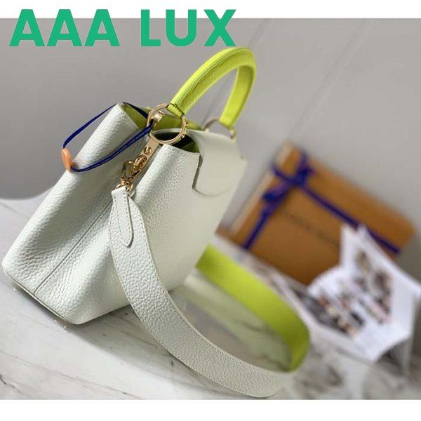 Replica Louis Vuitton LV Women Capucines BB Handbag Snow White Cedrat Santorin Taurillon Leather 7