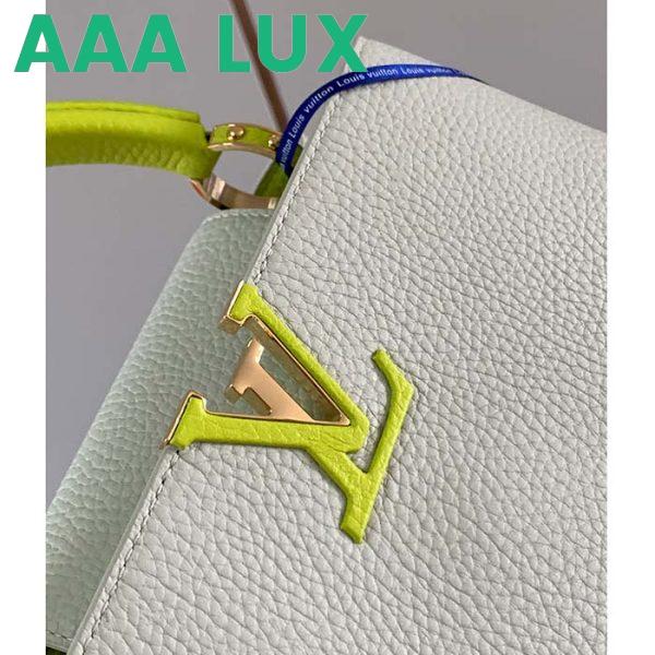 Replica Louis Vuitton LV Women Capucines BB Handbag Snow White Cedrat Santorin Taurillon Leather 9