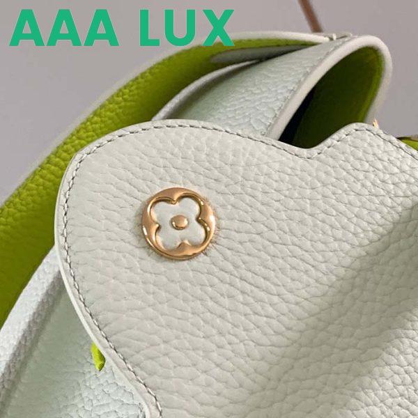 Replica Louis Vuitton LV Women Capucines BB Handbag Snow White Cedrat Santorin Taurillon Leather 11