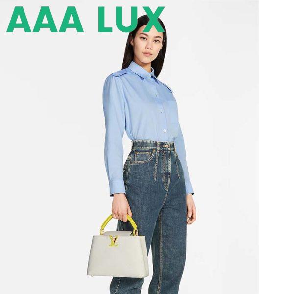 Replica Louis Vuitton LV Women Capucines BB Handbag Snow White Cedrat Santorin Taurillon Leather 13