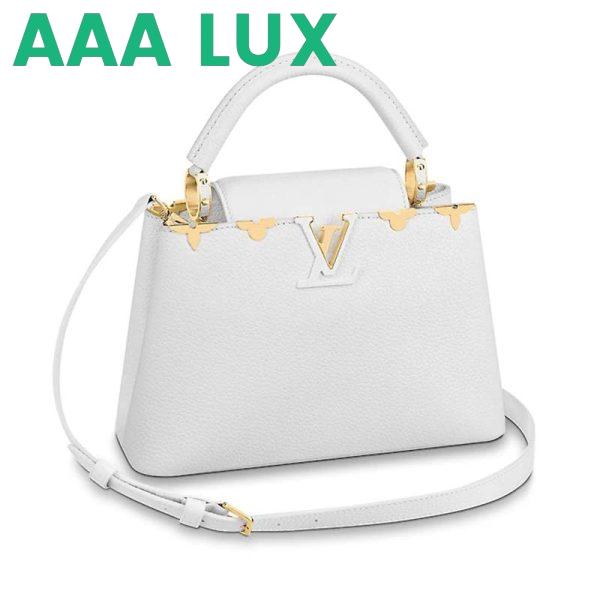 Replica Louis Vuitton LV Women Capucines BB Handbag Taurillon Leather-White