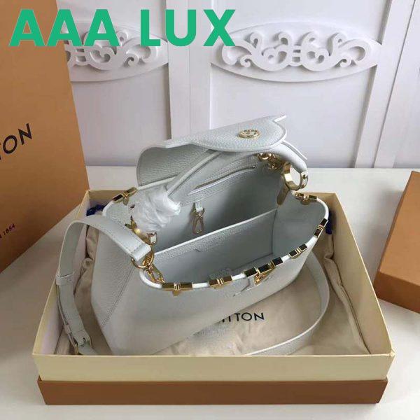 Replica Louis Vuitton LV Women Capucines BB Handbag Taurillon Leather-White 6