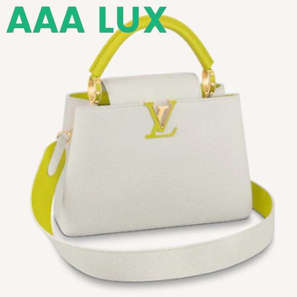 Replica Louis Vuitton LV Women Capucines BB Handbag White Taurillon Leather