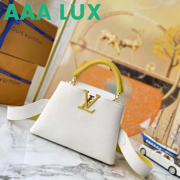 Replica Louis Vuitton LV Women Capucines BB Handbag White Taurillon Leather 3