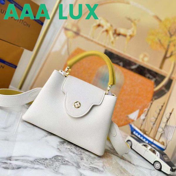Replica Louis Vuitton LV Women Capucines BB Handbag White Taurillon Leather 5