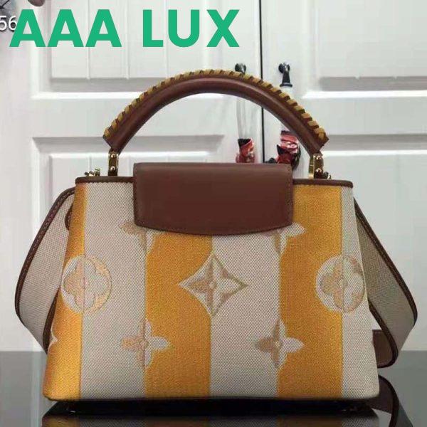 Replica Louis Vuitton LV Women Capucines BB Handbag Yellow Smooth Calfskin and Embroidered Canvas 4