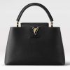 Replica Louis Vuitton LV Women Capucines MM Handbag Black Taurillon Leather 13