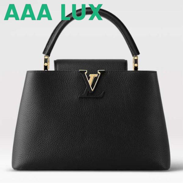 Replica Louis Vuitton LV Women Capucines MM Handbag Black Taurillon Cowhide Leather 2