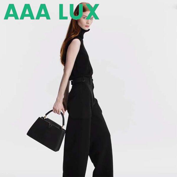 Replica Louis Vuitton LV Women Capucines MM Handbag Black Taurillon Cowhide Leather 13