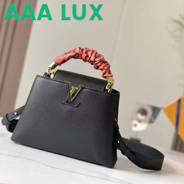 Replica Louis Vuitton LV Women Capucines MM Handbag Black Taurillon Leather 3