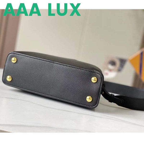 Replica Louis Vuitton LV Women Capucines MM Handbag Black Taurillon Leather 4