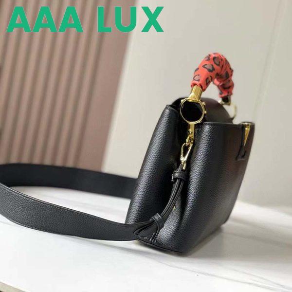 Replica Louis Vuitton LV Women Capucines MM Handbag Black Taurillon Leather 5