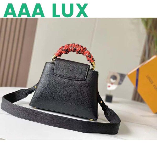 Replica Louis Vuitton LV Women Capucines MM Handbag Black Taurillon Leather 6