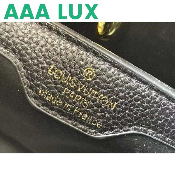 Replica Louis Vuitton LV Women Capucines MM Handbag Black Taurillon Leather 10