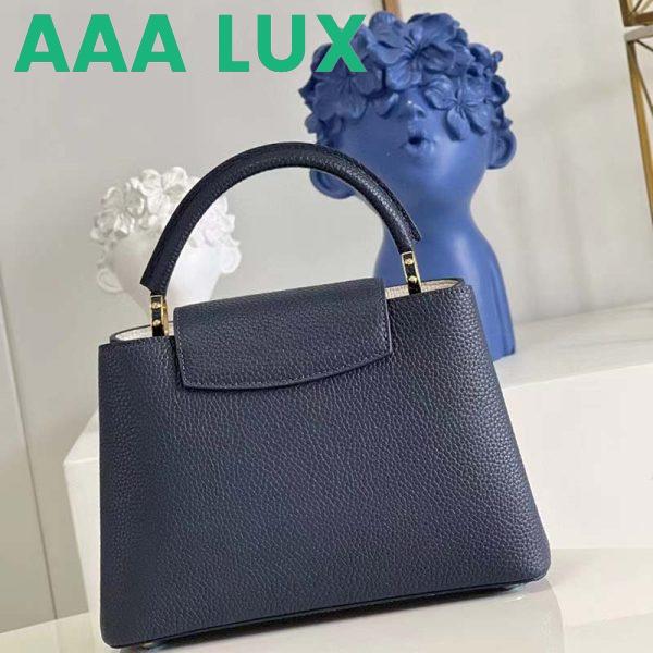 Replica Louis Vuitton LV Women Capucines MM Handbag Blue Navy Taurillon Leather Canvas 5