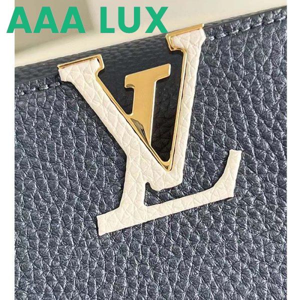 Replica Louis Vuitton LV Women Capucines MM Handbag Blue Navy Taurillon Leather Canvas 12