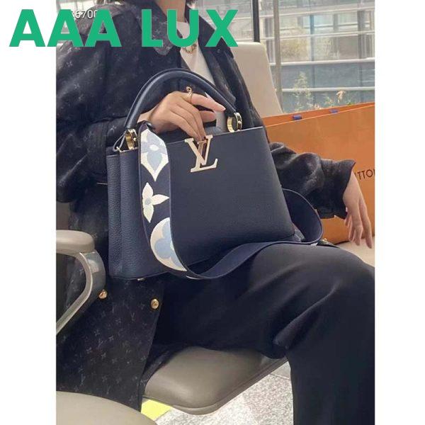 Replica Louis Vuitton LV Women Capucines MM Handbag Blue Navy Taurillon Leather Canvas 16
