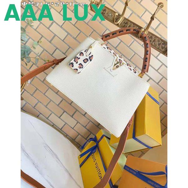 Replica Louis Vuitton LV Women Capucines MM Handbag Cream Taurillon Leather 3