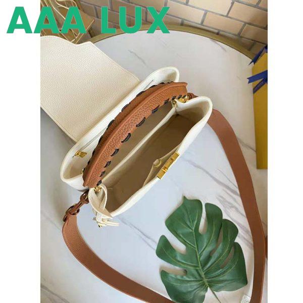 Replica Louis Vuitton LV Women Capucines MM Handbag Cream Taurillon Leather 9