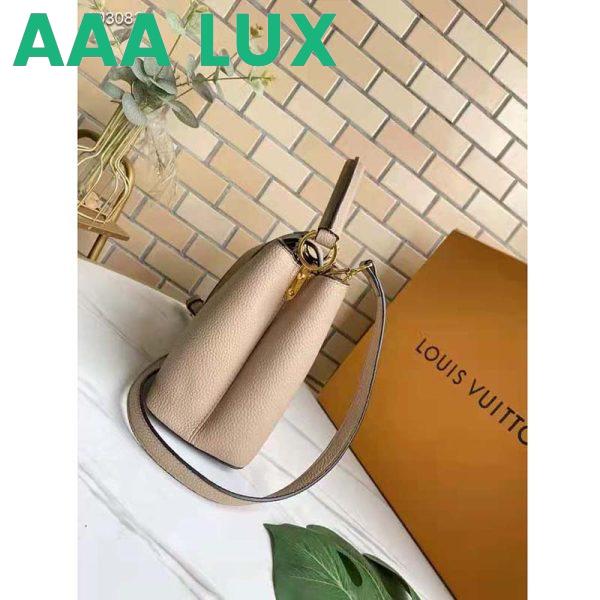 Replica Louis Vuitton LV Women Capucines MM Handbag Galet Gray Taurillon Leather 6