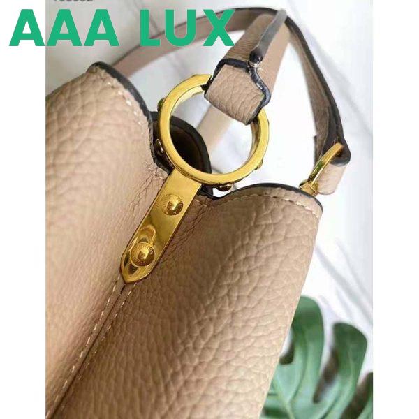 Replica Louis Vuitton LV Women Capucines MM Handbag Galet Gray Taurillon Leather 8