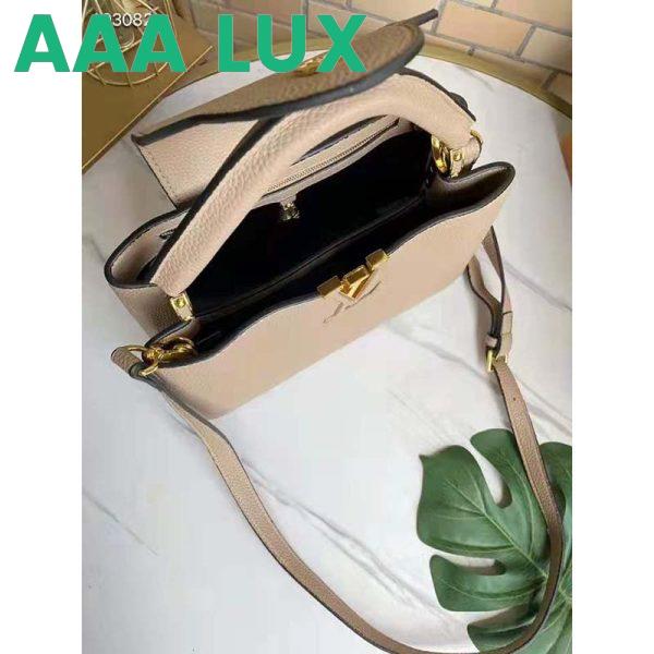 Replica Louis Vuitton LV Women Capucines MM Handbag Galet Gray Taurillon Leather 10
