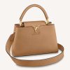 Replica Louis Vuitton LV Women Capucines MM Handbag Galet Gray Taurillon Leather 12