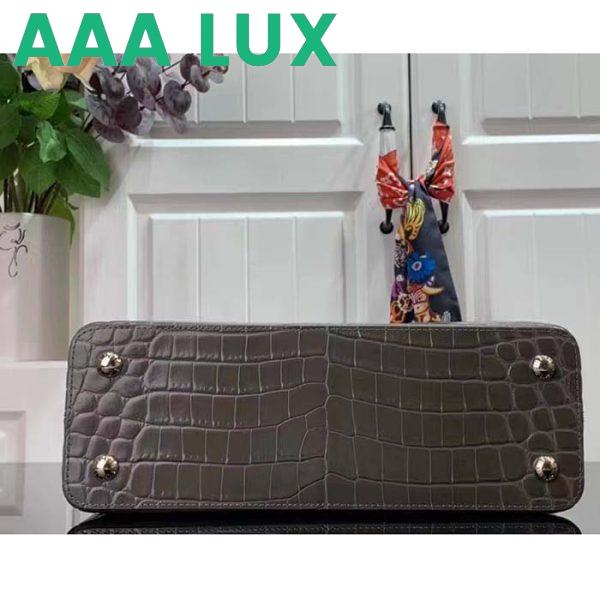 Replica Louis Vuitton LV Women Capucines MM Handbag Grey Crocodilien Brillant Savoir Faire 6