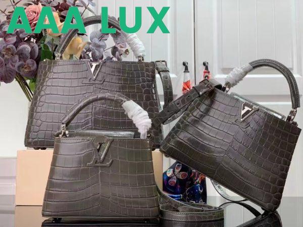 Replica Louis Vuitton LV Women Capucines MM Handbag Grey Crocodilien Brillant Savoir Faire 12