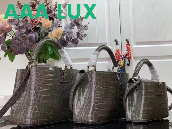 Replica Louis Vuitton LV Women Capucines MM Handbag Grey Crocodilien Brillant Savoir Faire 13