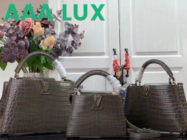 Replica Louis Vuitton LV Women Capucines MM Handbag Grey Crocodilien Brillant Savoir Faire 14
